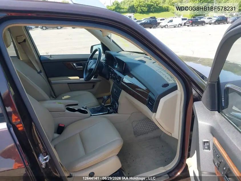 2011 Mercedes-Benz Glk 350 4Matic VIN: WDCGG8HB1BF578231 Lot: 12644141