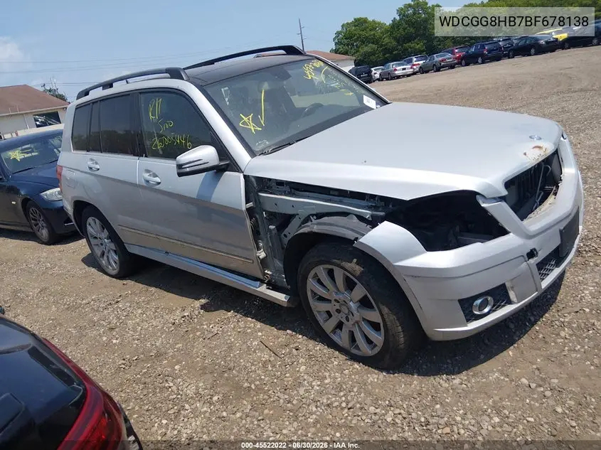 2011 Mercedes-Benz Glk 350 4Matic VIN: WDCGG8HB7BF678138 Lot: 45522022