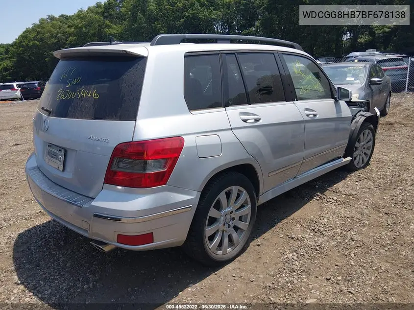 2011 Mercedes-Benz Glk 350 4Matic VIN: WDCGG8HB7BF678138 Lot: 45522022