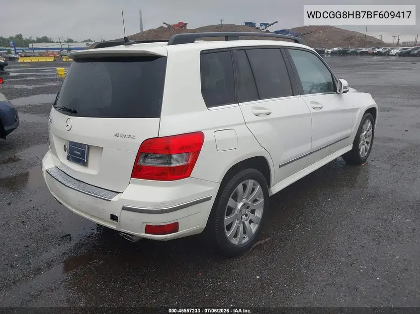 2011 Mercedes-Benz Glk 350 4Matic VIN: WDCGG8HB7BF609417 Lot: 45557233