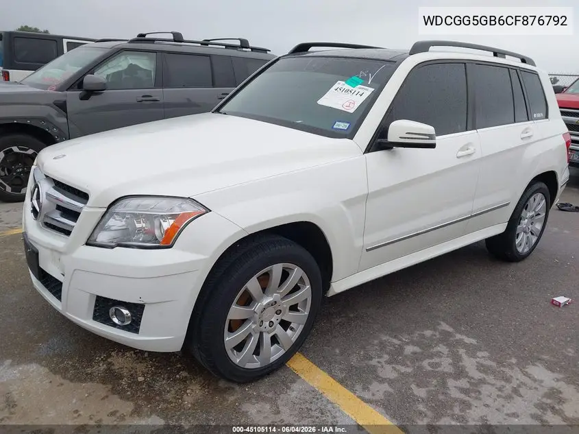 2012 Mercedes-Benz Glk 350 VIN: WDCGG5GB6CF876792 Lot: 45105114