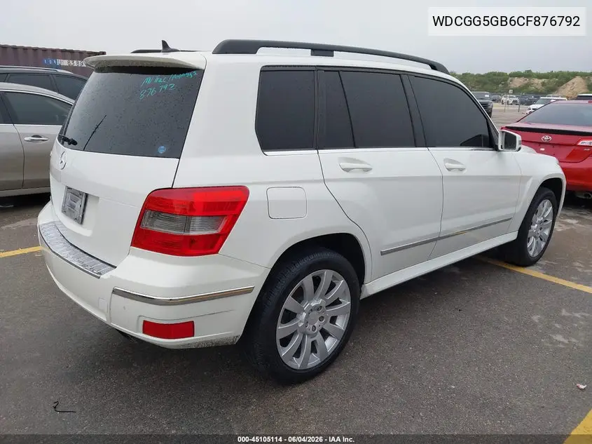 2012 Mercedes-Benz Glk 350 VIN: WDCGG5GB6CF876792 Lot: 45105114