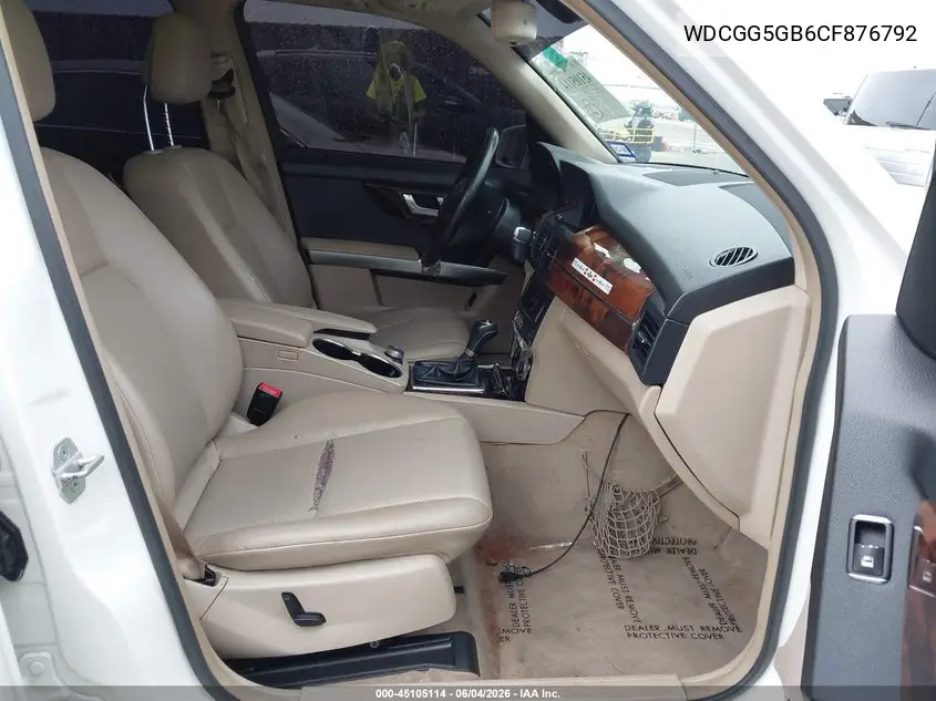 2012 Mercedes-Benz Glk 350 VIN: WDCGG5GB6CF876792 Lot: 45105114