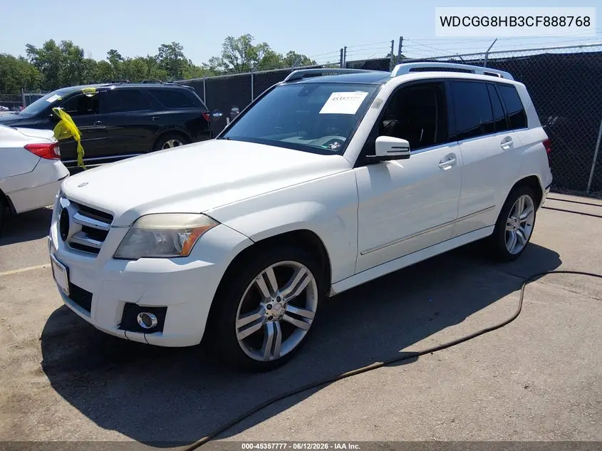 2012 Mercedes-Benz Glk 350 4Matic VIN: WDCGG8HB3CF888768 Lot: 45357777