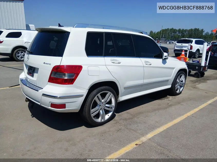 2012 Mercedes-Benz Glk 350 4Matic VIN: WDCGG8HB3CF888768 Lot: 45357777
