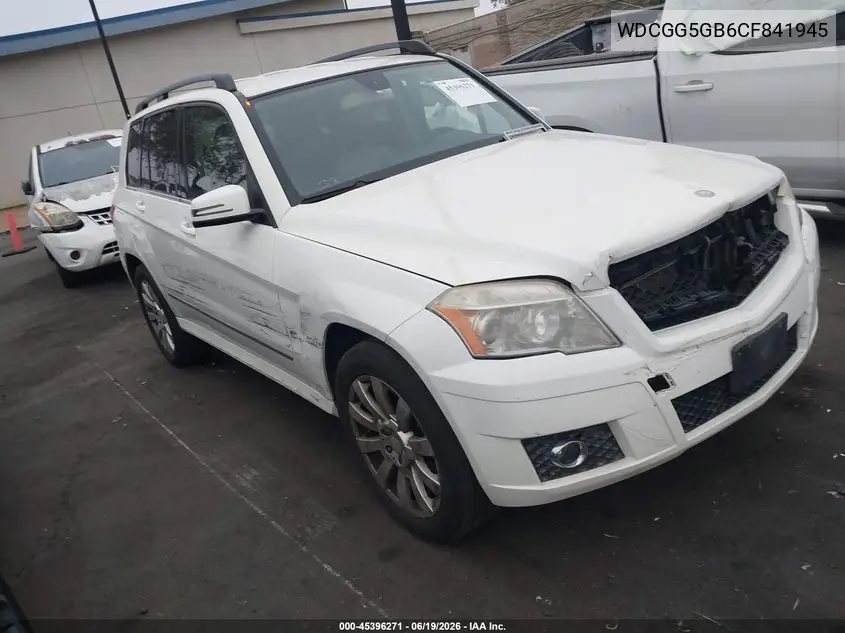 2012 Mercedes-Benz Glk 350 VIN: WDCGG5GB6CF841945 Lot: 45396271