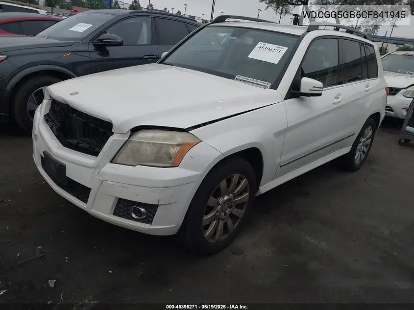 2012 Mercedes-Benz Glk 350 VIN: WDCGG5GB6CF841945 Lot: 45396271