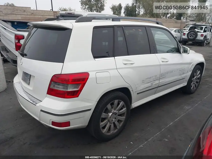2012 Mercedes-Benz Glk 350 VIN: WDCGG5GB6CF841945 Lot: 45396271