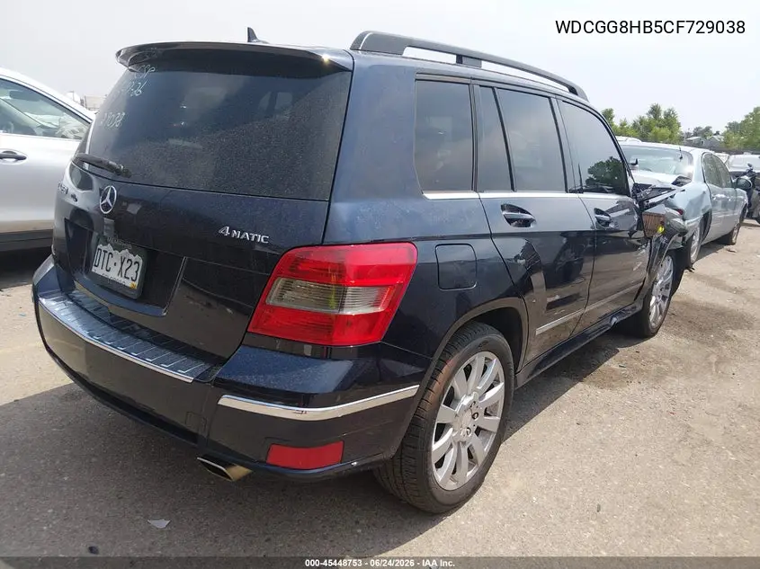 2012 Mercedes-Benz Glk 350 4Matic VIN: WDCGG8HB5CF729038 Lot: 45448753