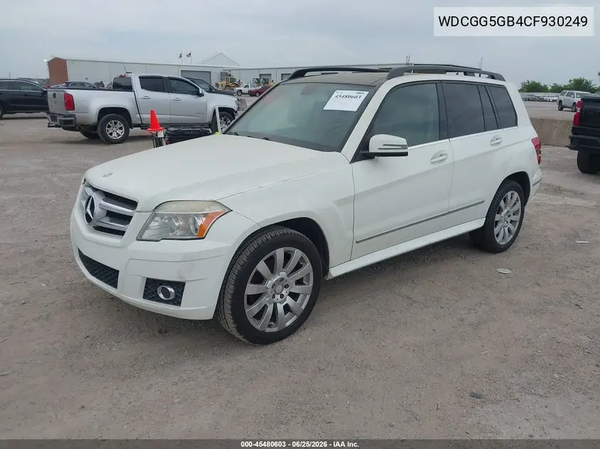 2012 Mercedes-Benz Glk 350 VIN: WDCGG5GB4CF930249 Lot: 45480603