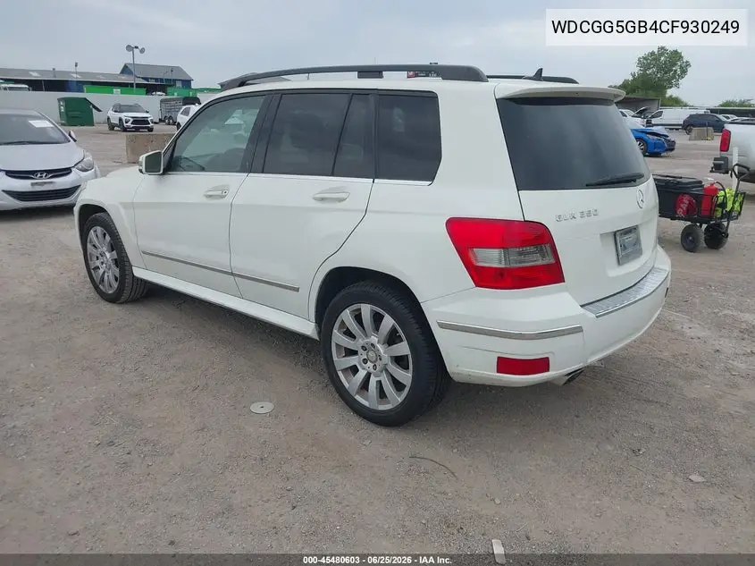 2012 Mercedes-Benz Glk 350 VIN: WDCGG5GB4CF930249 Lot: 45480603