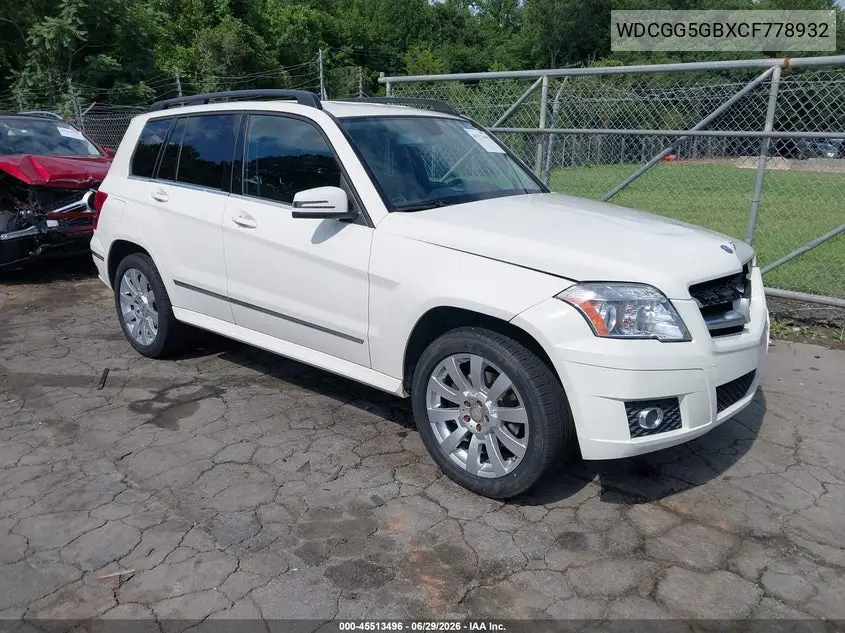 2012 Mercedes-Benz Glk 350 VIN: WDCGG5GBXCF778932 Lot: 45513496