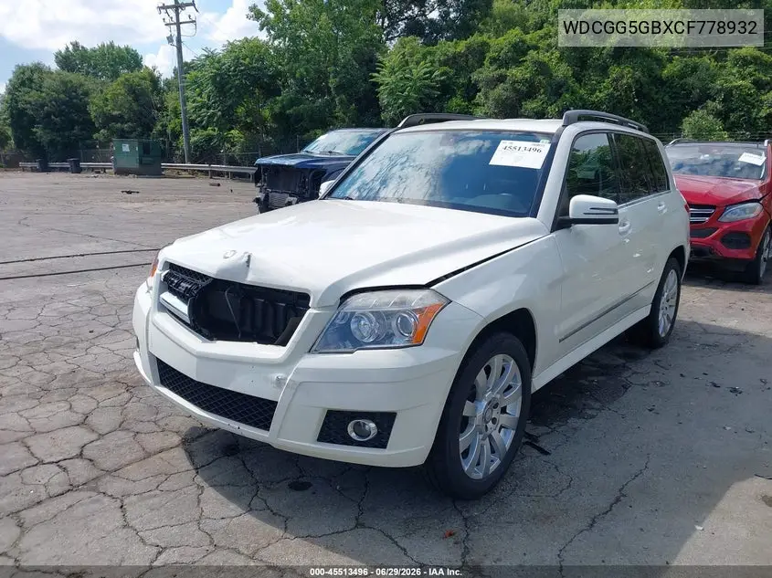 2012 Mercedes-Benz Glk 350 VIN: WDCGG5GBXCF778932 Lot: 45513496