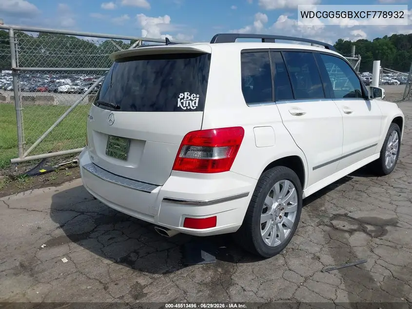 2012 Mercedes-Benz Glk 350 VIN: WDCGG5GBXCF778932 Lot: 45513496