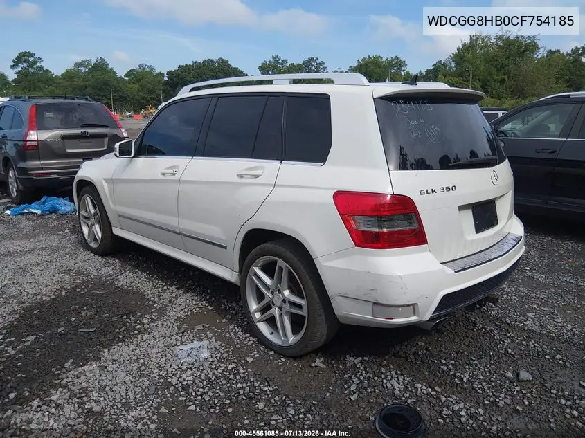 2012 Mercedes-Benz Glk 350 4Matic VIN: WDCGG8HB0CF754185 Lot: 45561085