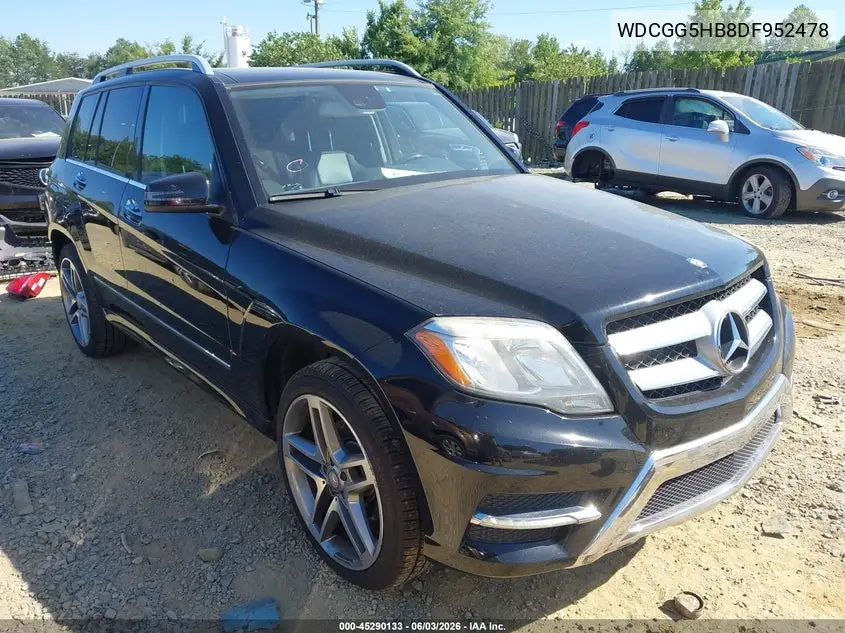 2013 Mercedes-Benz Glk 350 VIN: WDCGG5HB8DF952478 Lot: 45290133