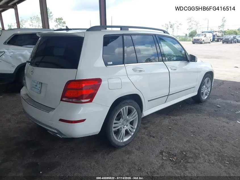 2015 Mercedes-Benz Glk 350 VIN: WDCGG5HB6FG416514 Lot: 45595820