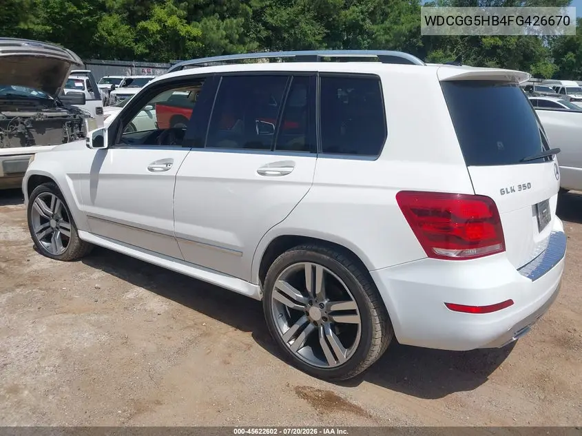 2015 Mercedes-Benz Glk 350 VIN: WDCGG5HB4FG426670 Lot: 45622602