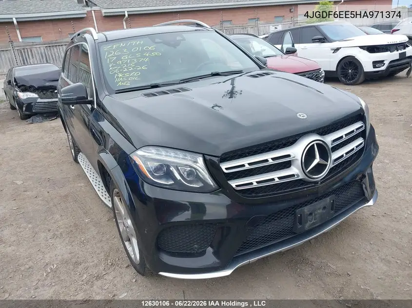 2017 Mercedes-Benz Gls 450 4Matic VIN: 4JGDF6EE5HA971374 Lot: 12630106