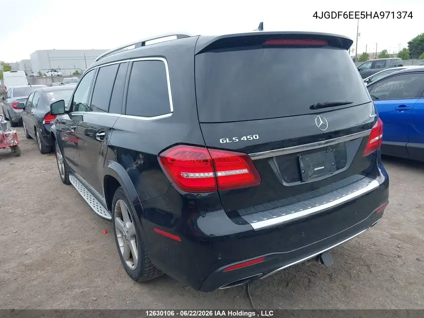 2017 Mercedes-Benz Gls 450 4Matic VIN: 4JGDF6EE5HA971374 Lot: 12630106