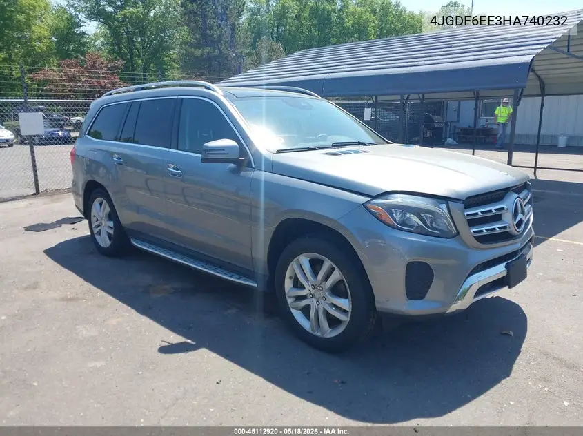 2017 Mercedes-Benz Gls 450 4Matic VIN: 4JGDF6EE3HA740232 Lot: 45112920