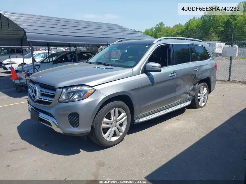 2017 Mercedes-Benz Gls 450 4Matic VIN: 4JGDF6EE3HA740232 Lot: 45112920