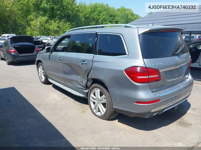 2017 Mercedes-Benz Gls 450 4Matic VIN: 4JGDF6EE3HA740232 Lot: 45112920