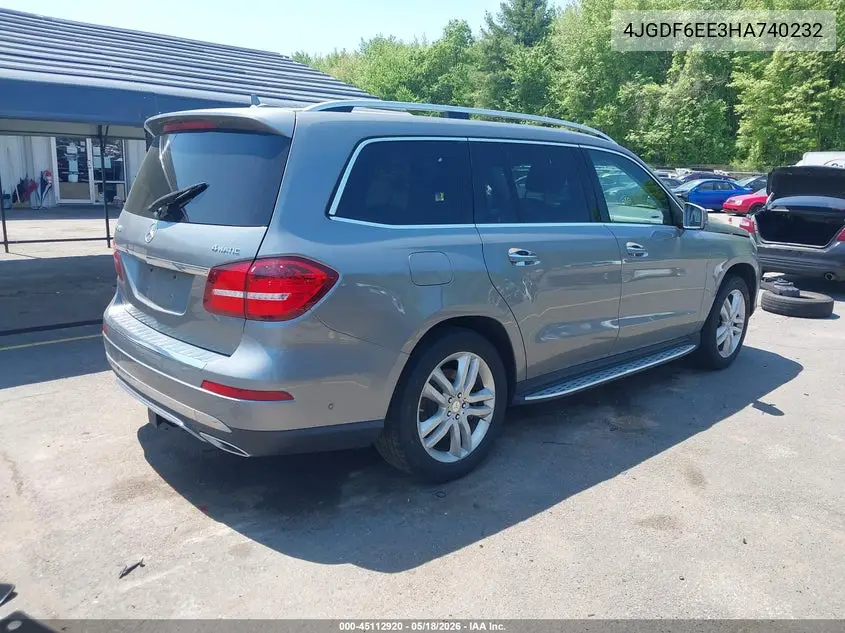 2017 Mercedes-Benz Gls 450 4Matic VIN: 4JGDF6EE3HA740232 Lot: 45112920