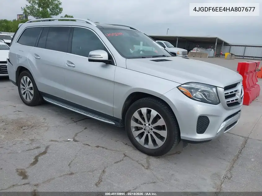 2017 Mercedes-Benz Gls 450 4Matic VIN: 4JGDF6EE4HA807677 Lot: 45130995