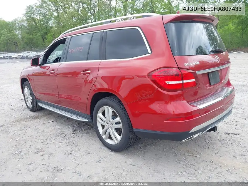 2017 Mercedes-Benz Gls 450 4Matic VIN: 4JGDF6EE9HA807433 Lot: 45147937