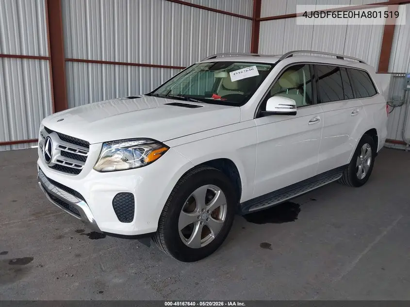 2017 Mercedes-Benz Gls 450 4Matic VIN: 4JGDF6EE0HA801519 Lot: 45167640