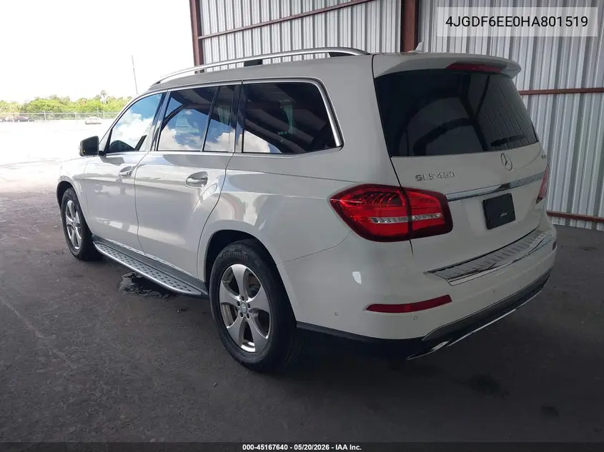 2017 Mercedes-Benz Gls 450 4Matic VIN: 4JGDF6EE0HA801519 Lot: 45167640