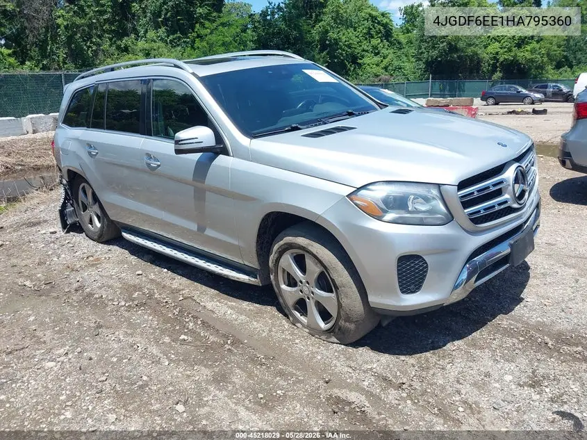 2017 Mercedes-Benz Gls 450 4Matic VIN: 4JGDF6EE1HA795360 Lot: 45218029