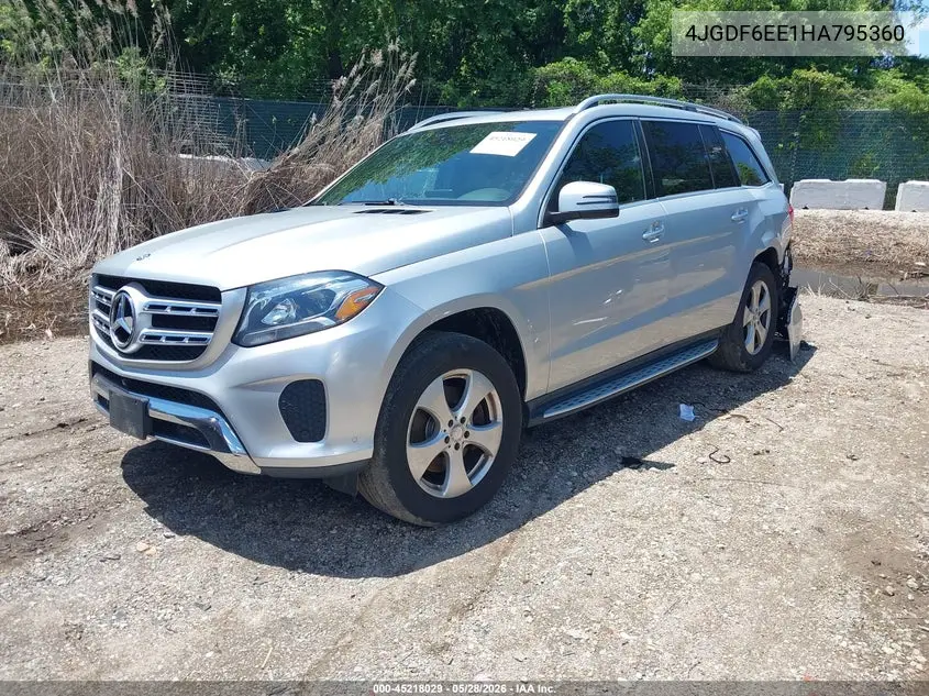 2017 Mercedes-Benz Gls 450 4Matic VIN: 4JGDF6EE1HA795360 Lot: 45218029
