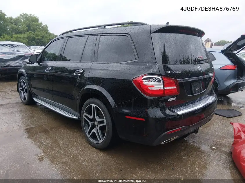 2017 Mercedes-Benz Gls 550 4Matic VIN: 4JGDF7DE3HA876769 Lot: 45238761