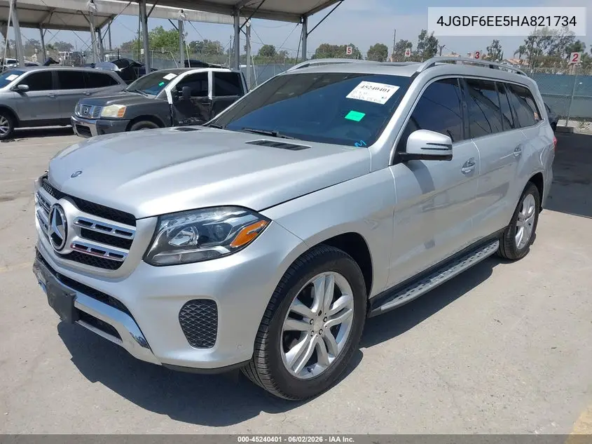 2017 Mercedes-Benz Gls 450 4Matic VIN: 4JGDF6EE5HA821734 Lot: 45240401