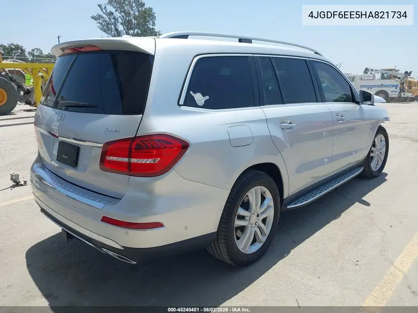 2017 Mercedes-Benz Gls 450 4Matic VIN: 4JGDF6EE5HA821734 Lot: 45240401