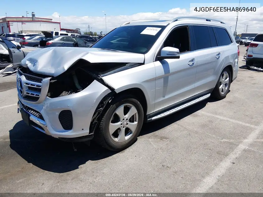 2017 Mercedes-Benz Gls 450 4Matic VIN: 4JGDF6EE5HA869640 Lot: 45243136