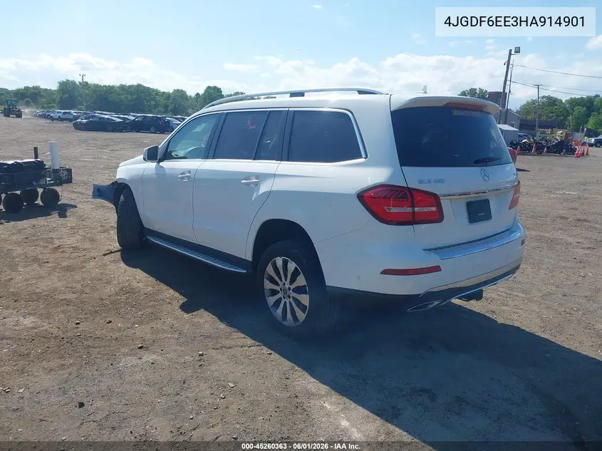 2017 Mercedes-Benz Gls 450 4Matic VIN: 4JGDF6EE3HA914901 Lot: 45260363