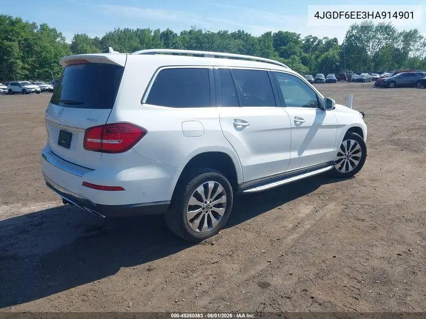 2017 Mercedes-Benz Gls 450 4Matic VIN: 4JGDF6EE3HA914901 Lot: 45260363