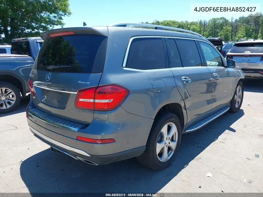 2017 Mercedes-Benz Gls 450 4Matic VIN: 4JGDF6EE8HA852427 Lot: 45283213