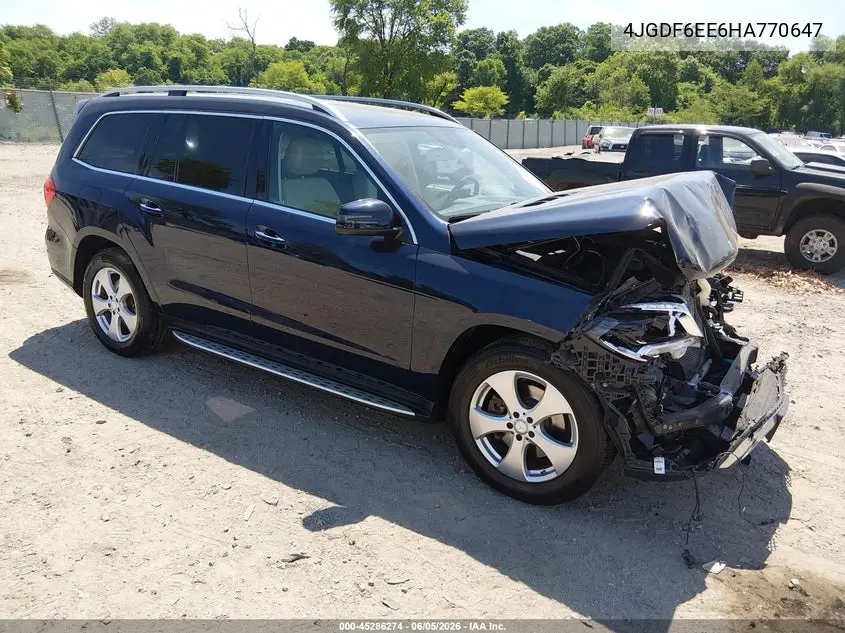 2017 Mercedes-Benz Gls 450 4Matic VIN: 4JGDF6EE6HA770647 Lot: 45286274