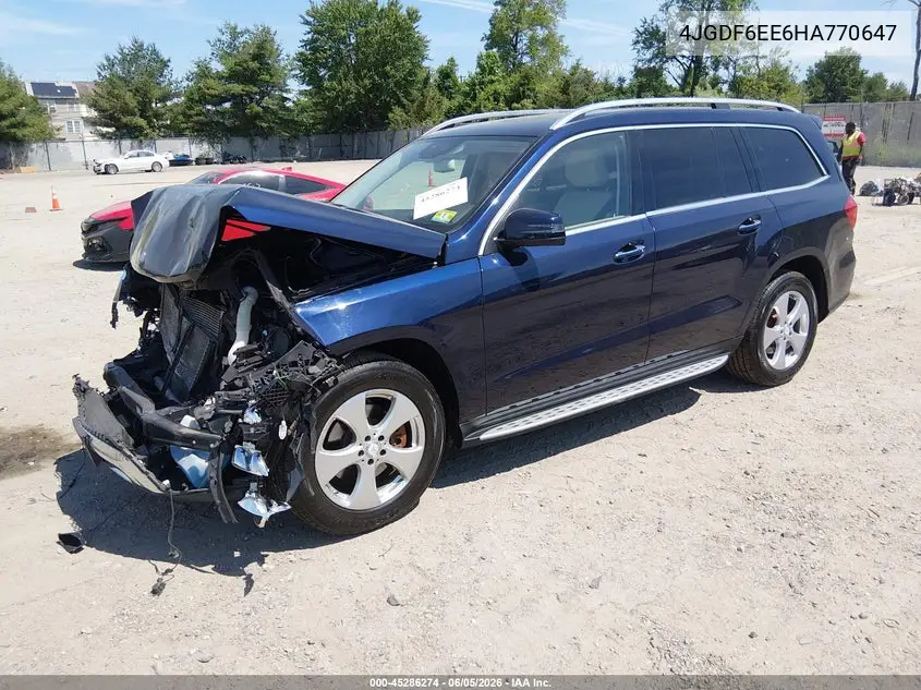 2017 Mercedes-Benz Gls 450 4Matic VIN: 4JGDF6EE6HA770647 Lot: 45286274