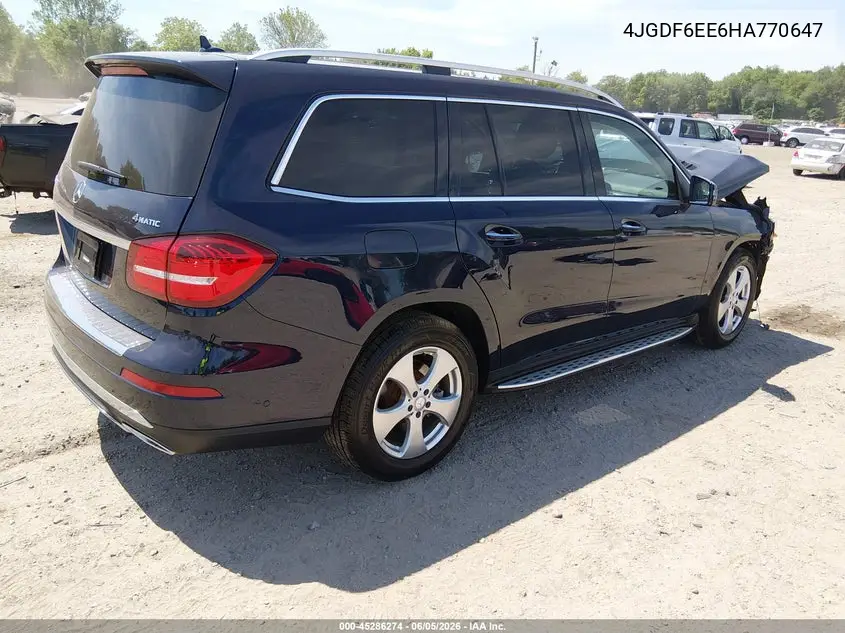 2017 Mercedes-Benz Gls 450 4Matic VIN: 4JGDF6EE6HA770647 Lot: 45286274