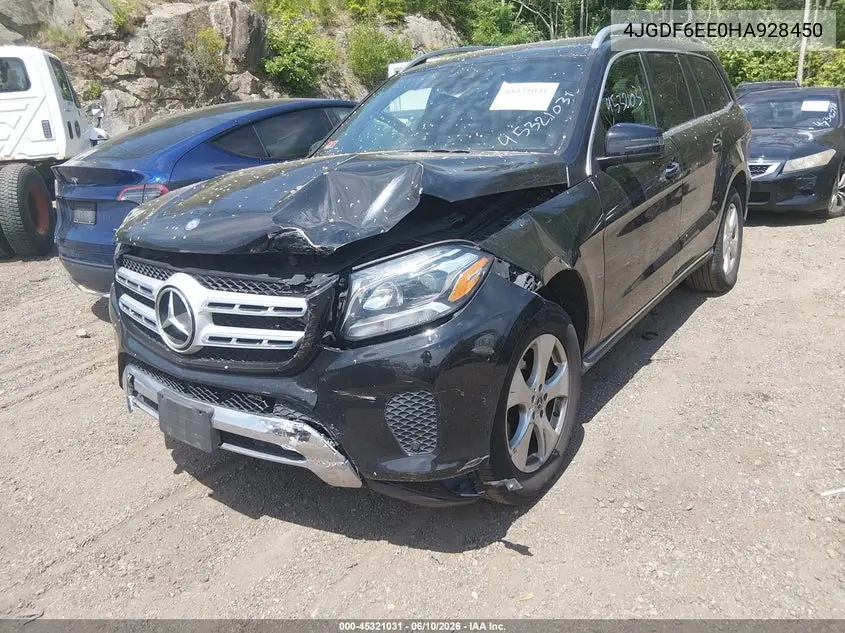 2017 Mercedes-Benz Gls 450 4Matic VIN: 4JGDF6EE0HA928450 Lot: 45321031