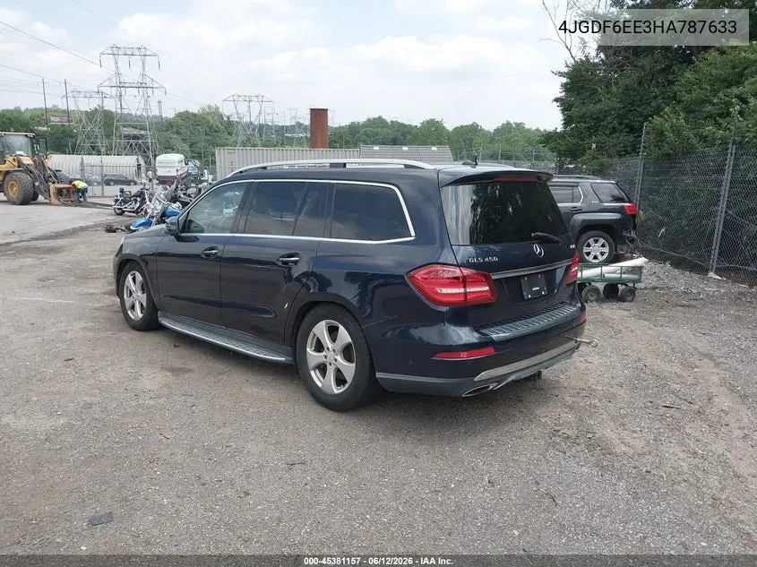 2017 Mercedes-Benz Gls 450 4Matic VIN: 4JGDF6EE3HA787633 Lot: 45381157