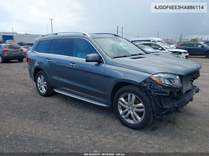 2017 Mercedes-Benz Gls 450 4Matic VIN: 4JGDF6EE3HA886114 Lot: 45423275