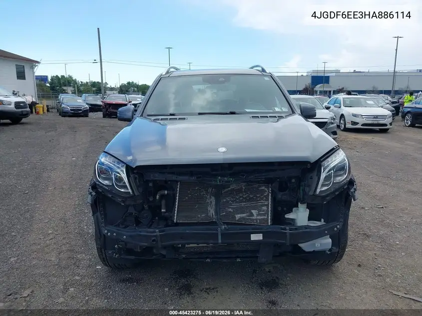 2017 Mercedes-Benz Gls 450 4Matic VIN: 4JGDF6EE3HA886114 Lot: 45423275