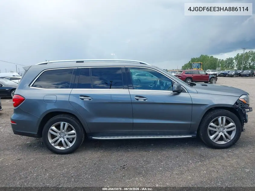 2017 Mercedes-Benz Gls 450 4Matic VIN: 4JGDF6EE3HA886114 Lot: 45423275