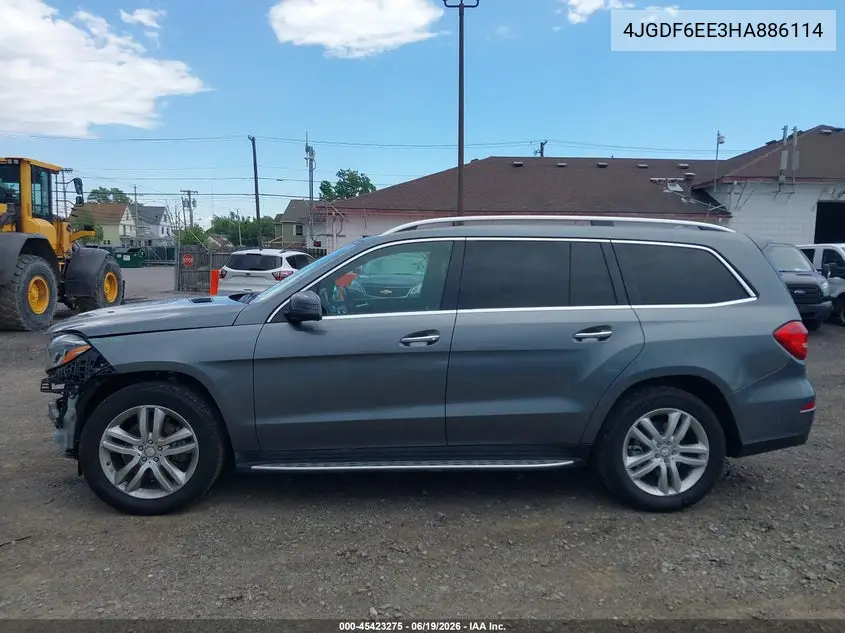 2017 Mercedes-Benz Gls 450 4Matic VIN: 4JGDF6EE3HA886114 Lot: 45423275